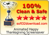 Animated Happy Thanksgiving Screensaver 2.0 Clean & Safe award